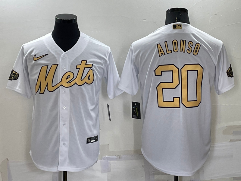 Men's New York Mets Pete Alonso #20 White Stitched Jersey1 baseball jersey product view 1