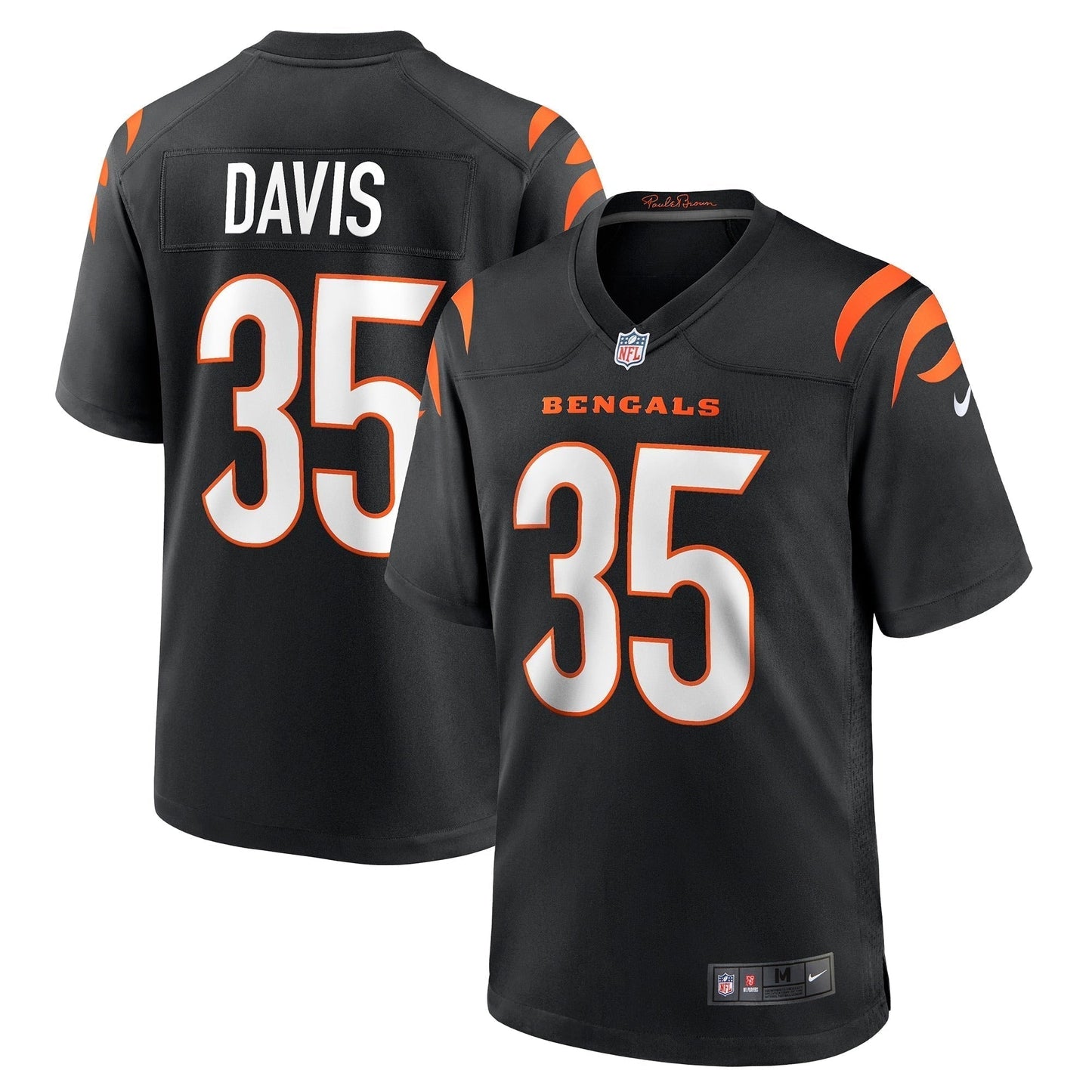Jalen Davis Cincinnati Bengals Game Jersey - Black football jersey product view 1
