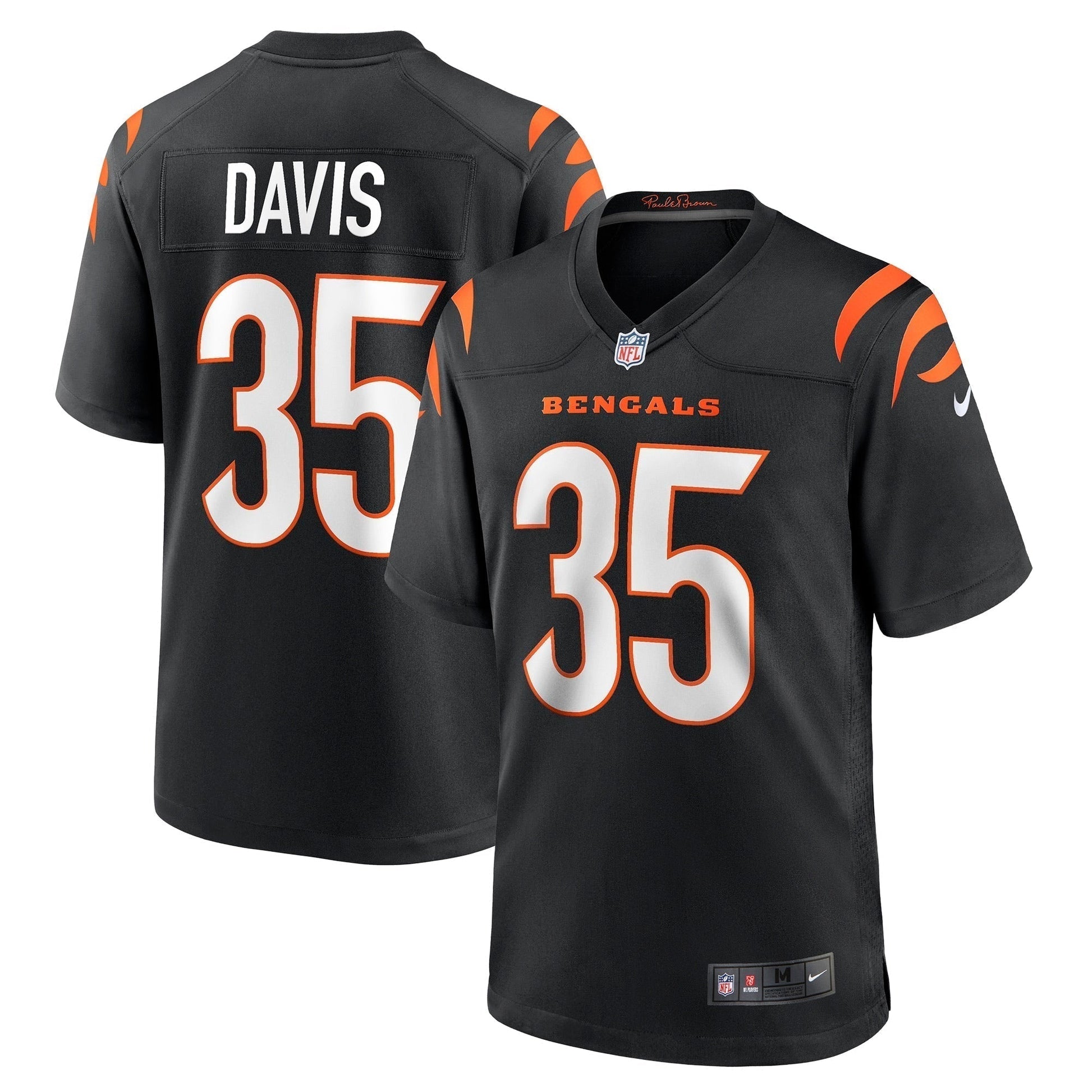 Jalen Davis Cincinnati Bengals Game Jersey - Black football jersey product view 1