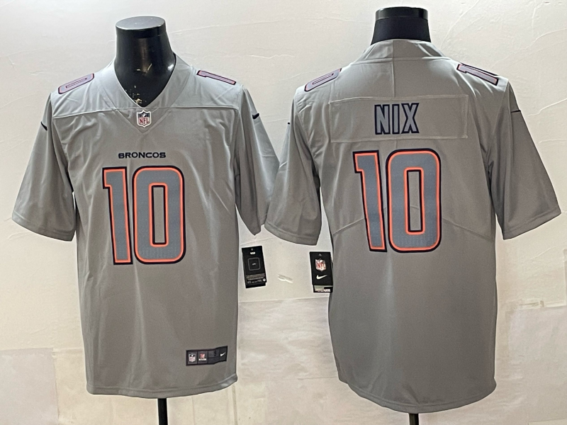 Men's Denver Broncos Bo Nix Gray Inverted Team Game Jersey football jersey product view 1