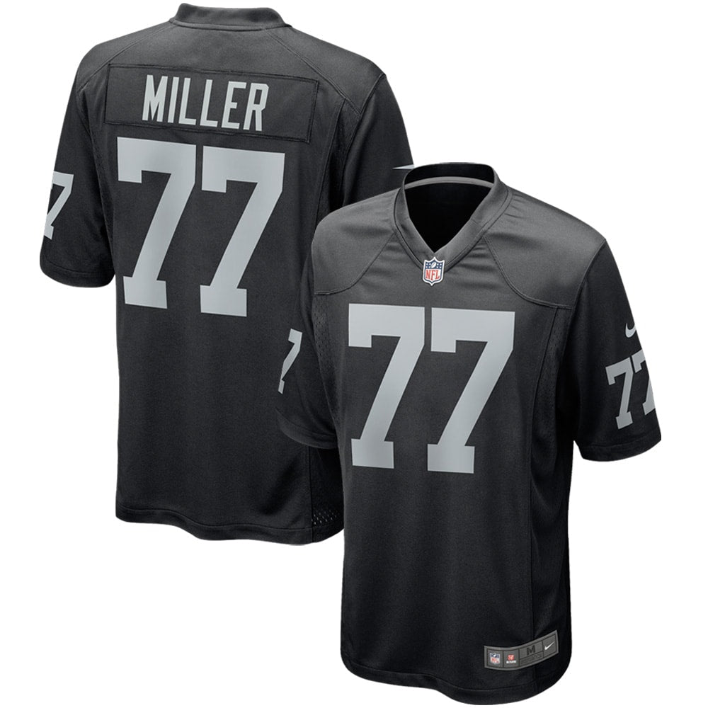 Kolton Miller Las Vegas Raiders Game Jersey - Black football jersey product view 1