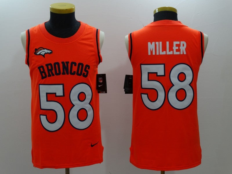 Men's Denver Broncos Von Miller #58 Orange Player Jersey1 football jersey product view 1
