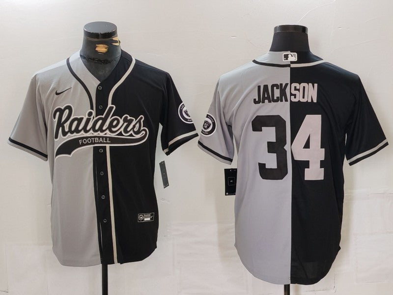 Men's Las Vegas Raiders Bo Jackson #34 Gray/Black Game Jersey1 football jersey product view 1
