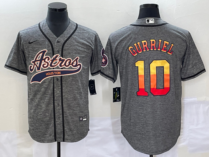 Men's Houston Astros Yuli Gurriel #10 Gray Replica Player Jersey1 Joint Edition baseball jersey product view 1