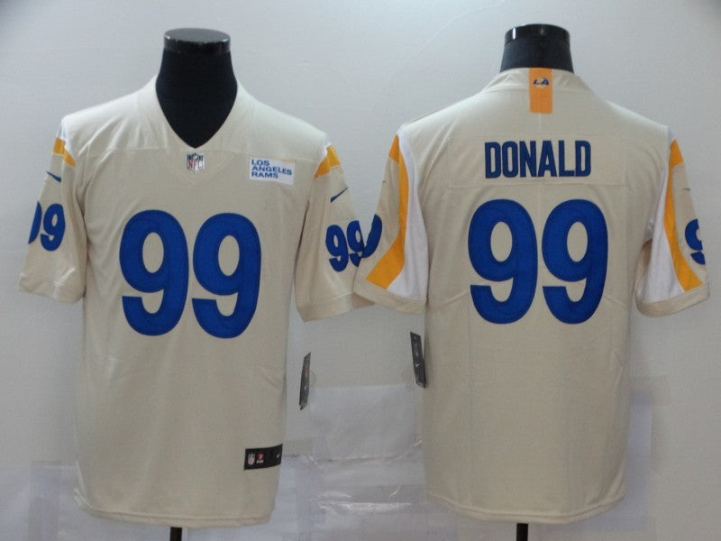 Men's Los Angeles Rams Aaron Donald Beige Vapor Limited Jersey football jersey product view 1