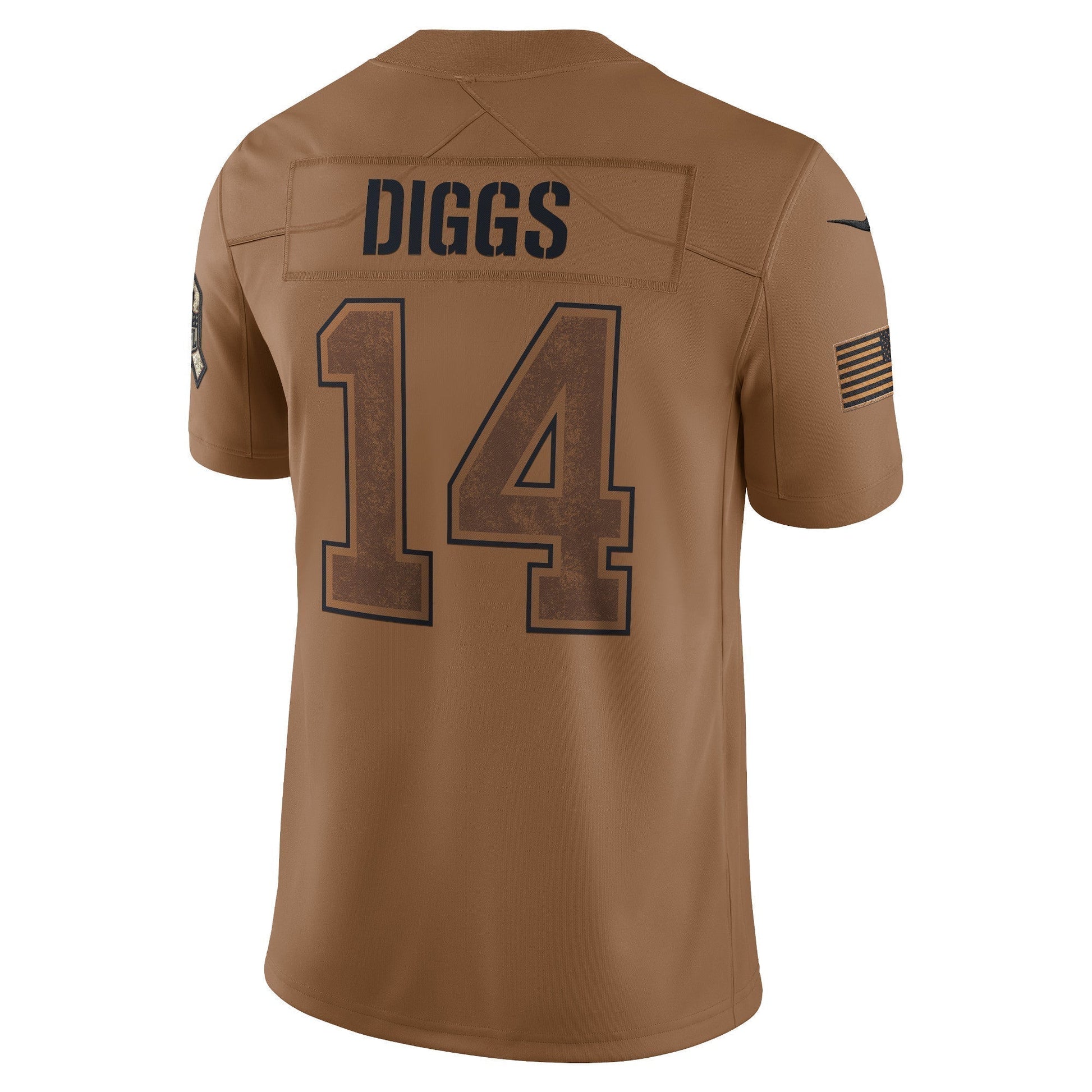 Stefon Diggs Buffalo Bills Salute To Service Limited Jersey - Brown football jersey product view 3
