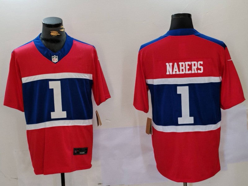 Men's New York Giants Malik Nabers Century Red Alternate Game Jersey football jersey product view 1