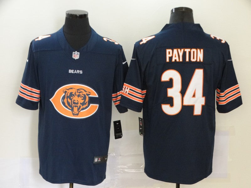 Men's Chicago Bears Walter Payton #34 Navy Game Jersey1 football jersey product view 1