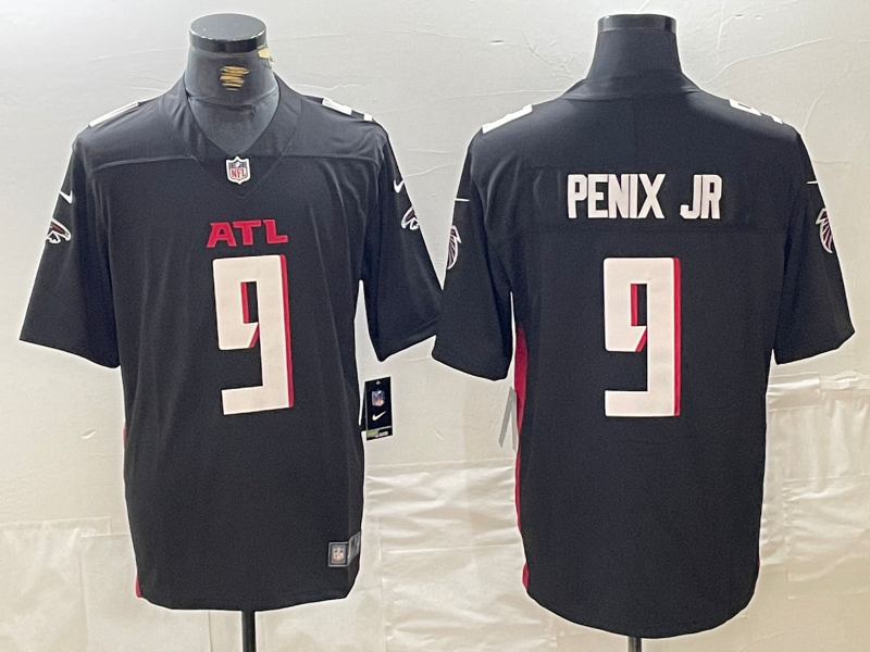 Men's Atlanta Falcons Michael Penix Jr. Black 2024 NFL Draft First Round Pick Player Game Jersey football jersey product view 1