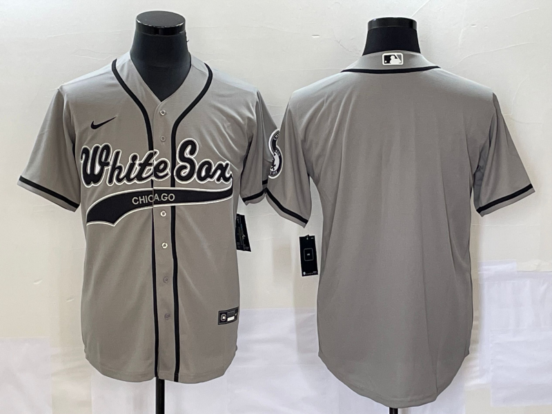 Men's Chicago White Sox Gray Replica Blank Jersey Joint Edition baseball jersey product view 1
