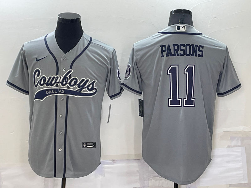 Men's Dallas Cowboys Micah Parsons Gray Game Jersey Joint Edition football jersey product view 1