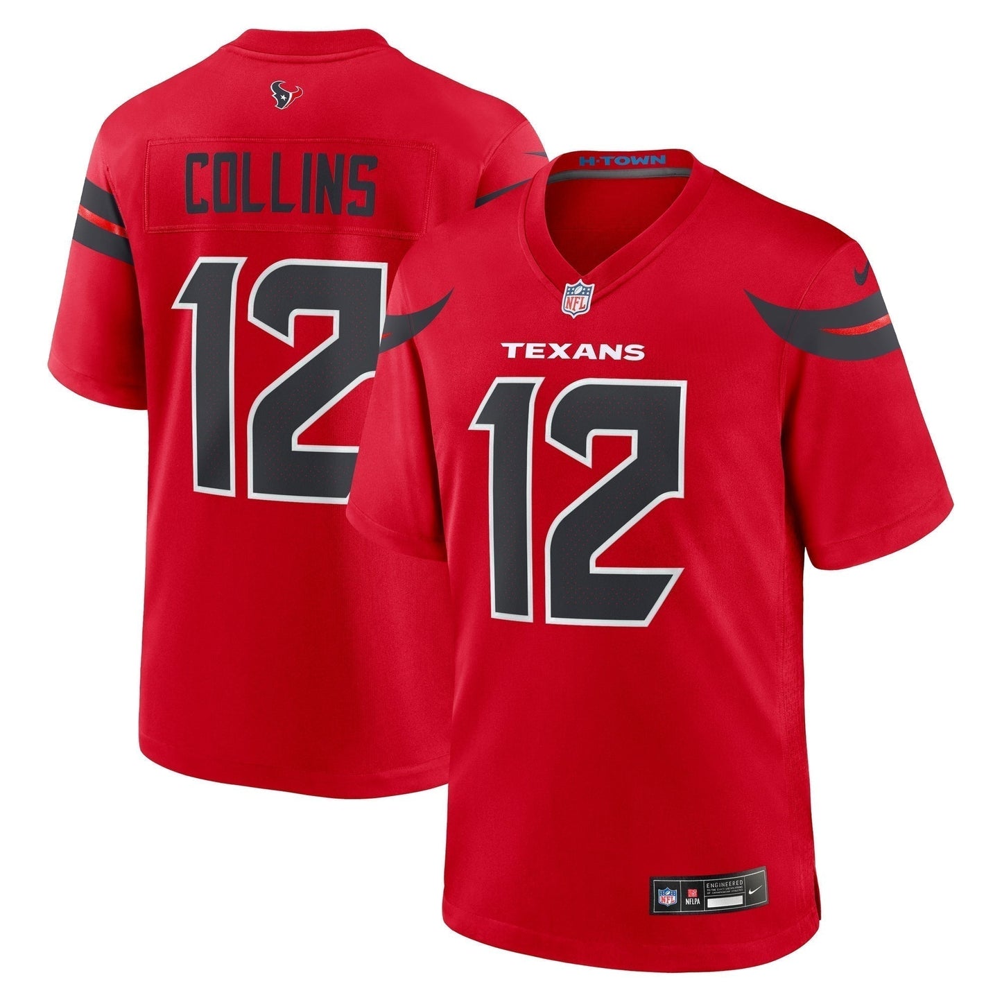 Nico Collins Houston Texans Alternate Game Jersey - Red football jersey product view 1
