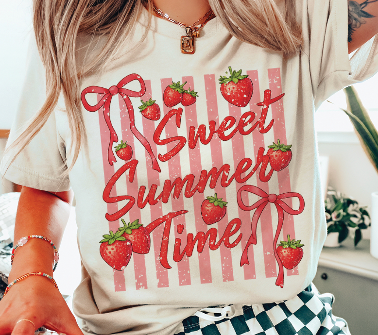Sweet Summer Time Strawberry  - Cream Tee Unisex T-shirt, Sweatshirt, Hoodie, Long Sleeve Tee - T-Shirt, Sweatshirt, Hoodie
