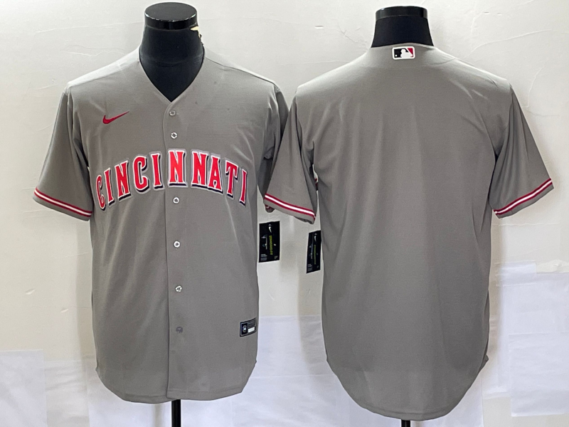 Men's Cincinnati Reds Gray Replica Blank Jersey baseball jersey product view 1