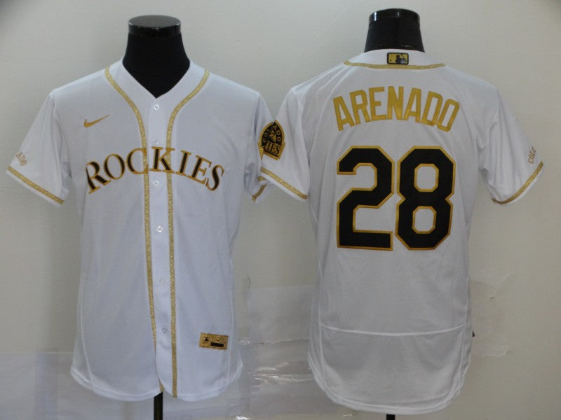 Men's Colorado Rockies Nolan Arenado White Replica Team Jersey baseball jersey product view 1