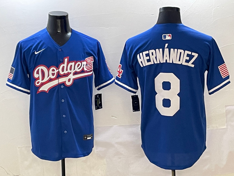 Men's Los Angeles Dodgers Enrique Hernandez Royal Team Jersey baseball jersey product view 1