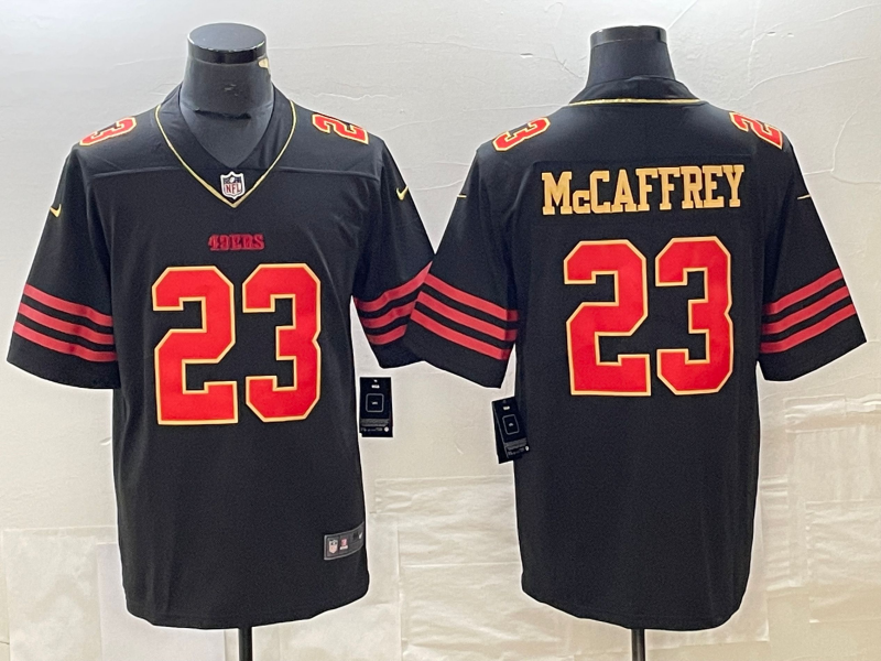 Men's San Francisco 49ers Christian McCaffrey Black Player Jersey football jersey product view 1