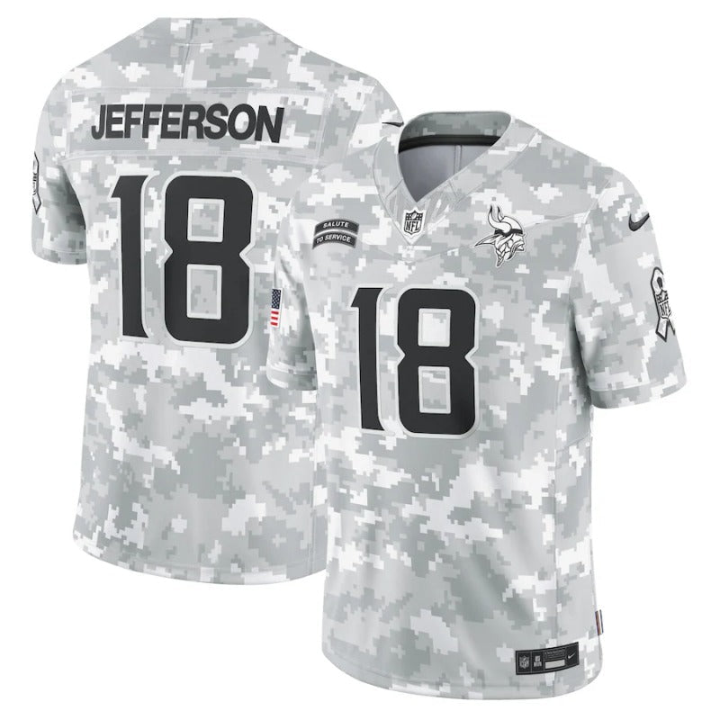 Justin Jefferson Minnesota Vikings Salute To Service 2024 Jersey football jersey product view 1