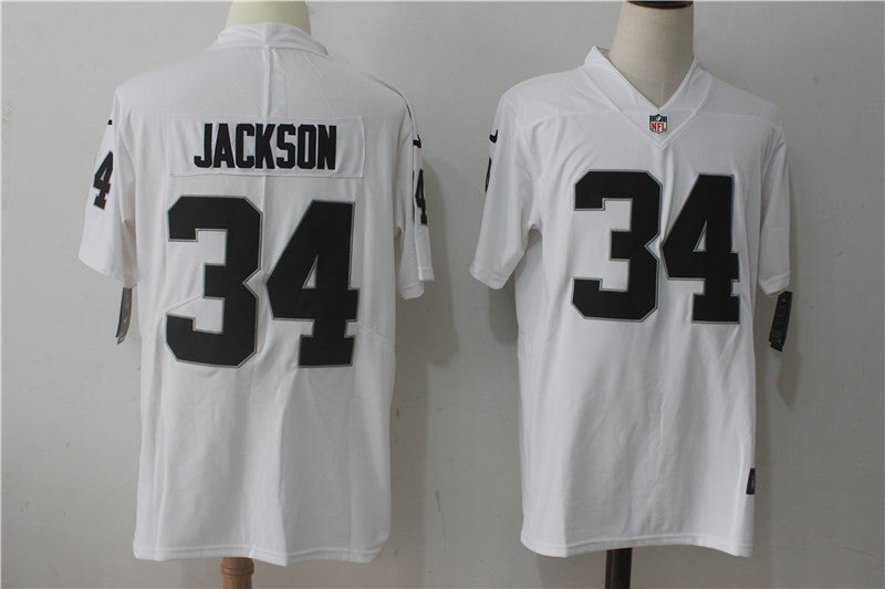 Men's Las Vegas Raiders Bo Jackson #34 White Game Jersey1 football jersey product view 1