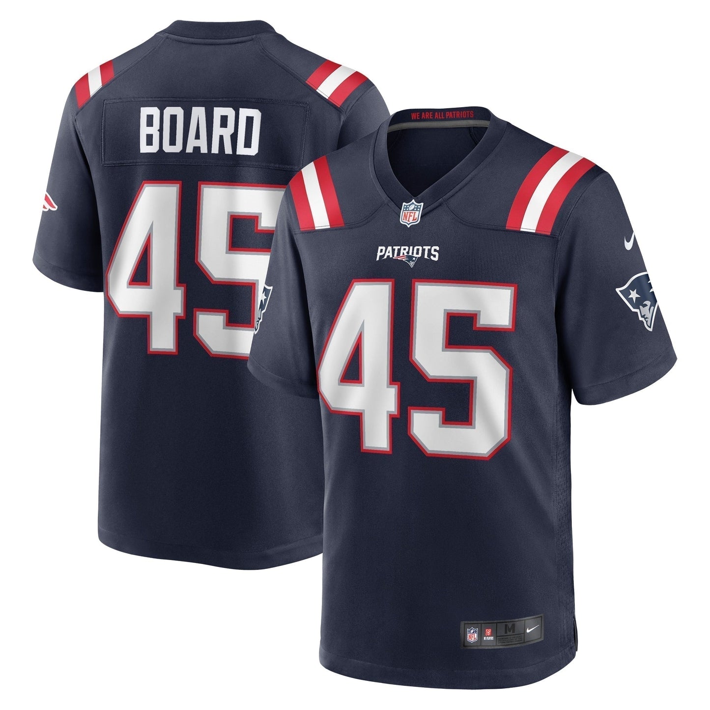 Chris Board New England Patriots Game Jersey - Navy football jersey product view 1