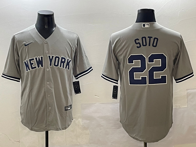 Men's New York Yankees Juan Soto #22 Gray Game Player Jersey baseball jersey product view 1