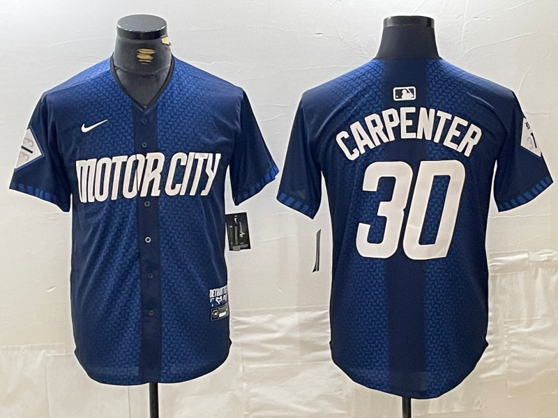 Men's Detroit Tigers Kerry Carpenter #30 Navy 2024 City Connect Limited Player Jersey baseball jersey product view 1
