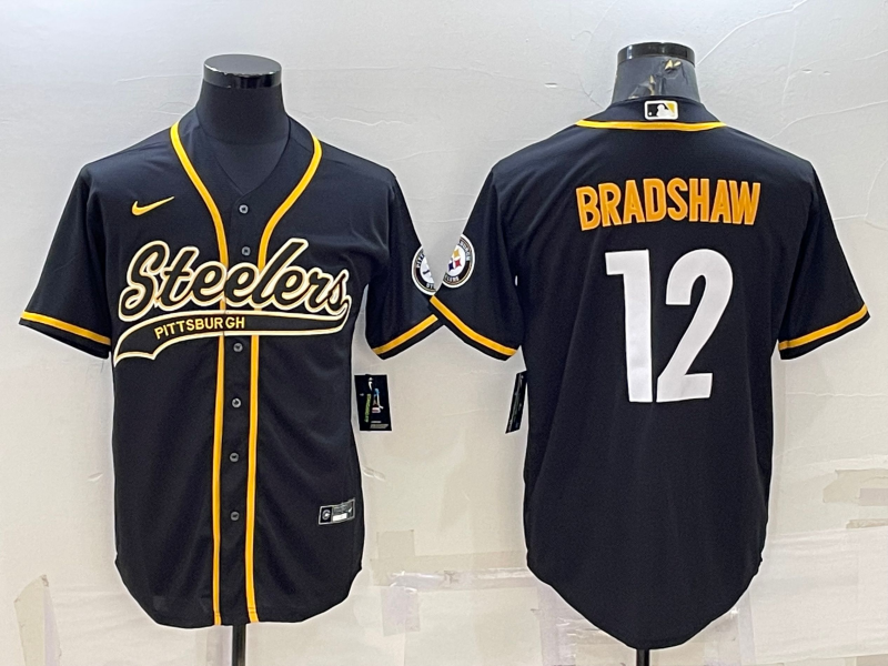 Men's Pittsburgh Steelers Terry Bradshaw Black Vapor Limited Jersey football jersey product view 1