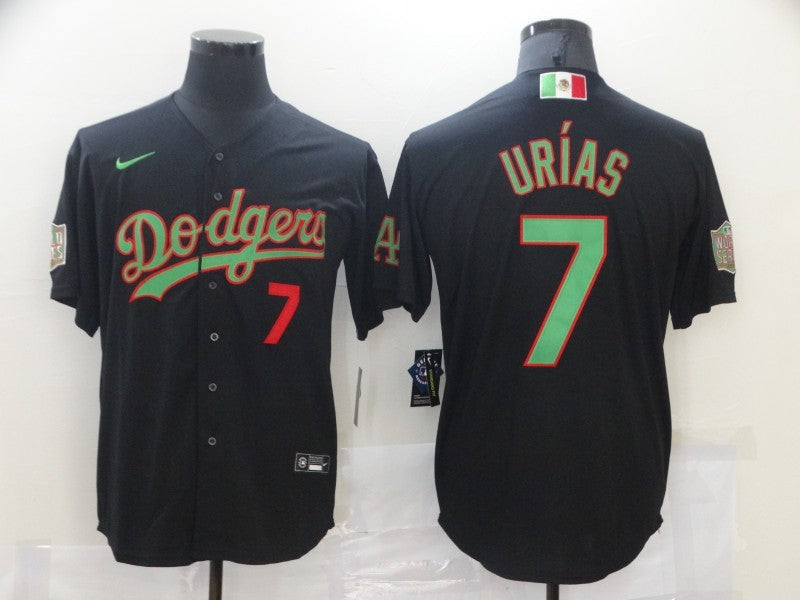 Men's Los Angeles Dodgers Julio Urias Black Game Jersey baseball jersey product view 1