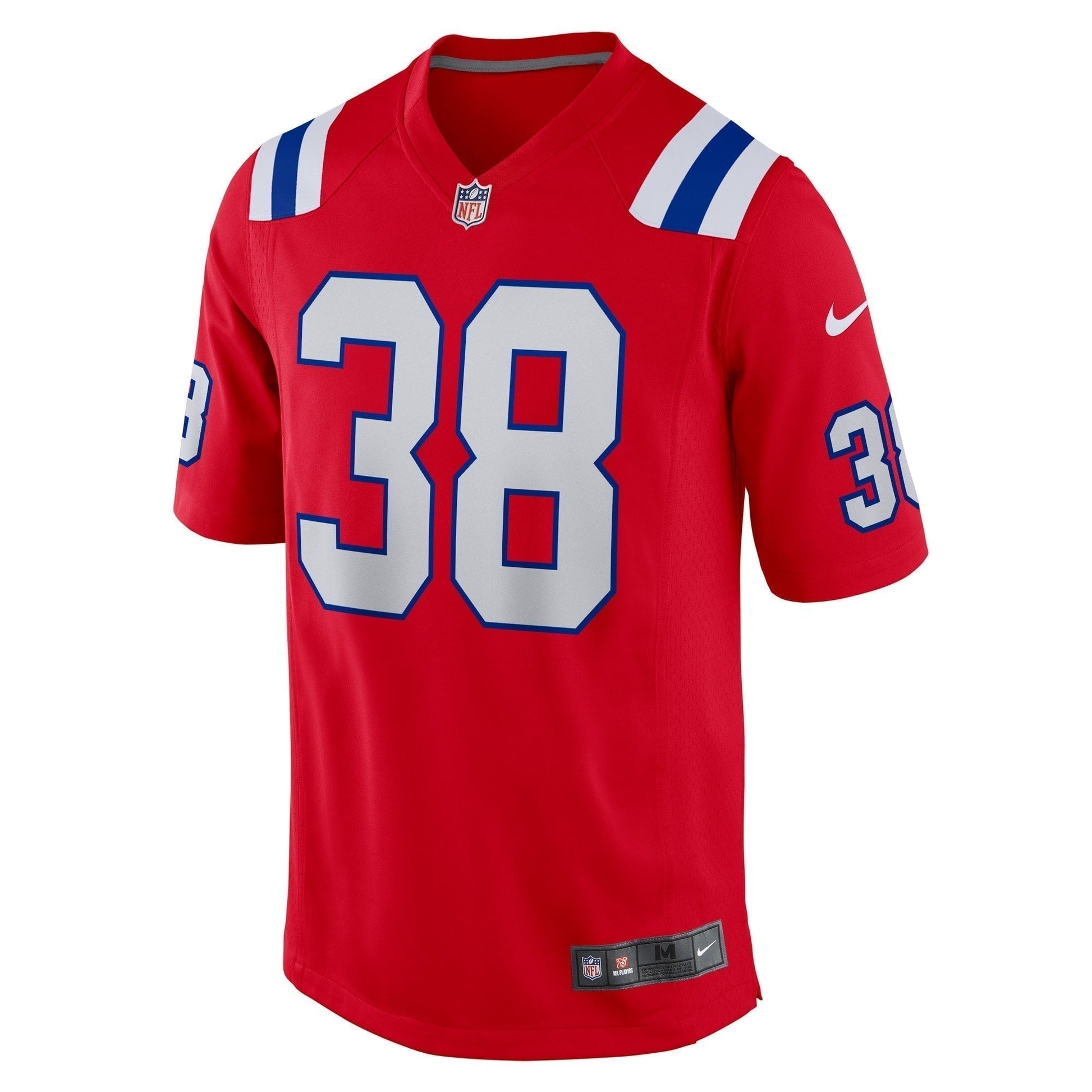 Rhamondre Stevenson New England Patriots Alternate Game Jersey - Red football jersey product view 2
