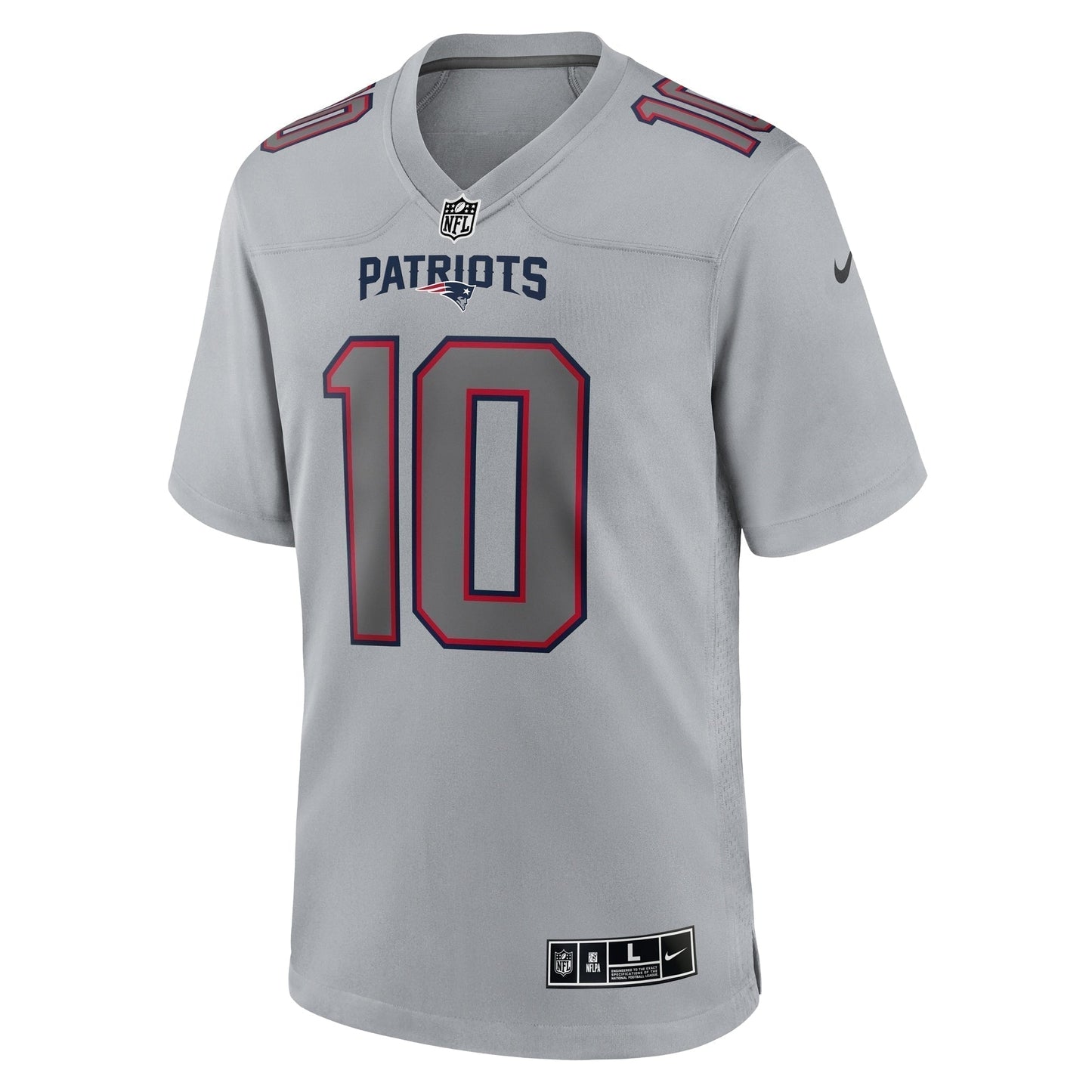 Mac Jones New England Patriots Atmosphere Fashion Game Jersey - Gray football jersey product view 2