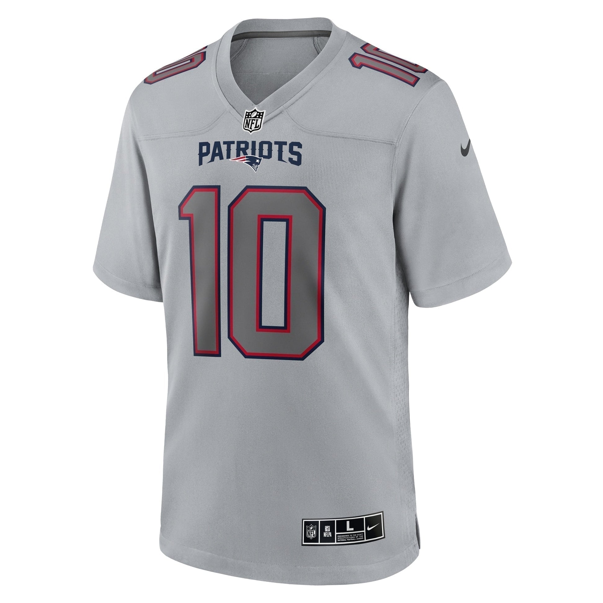 Mac Jones New England Patriots Atmosphere Fashion Game Jersey - Gray football jersey product view 2
