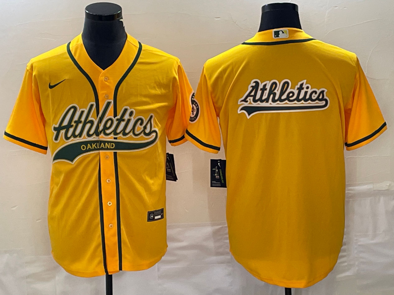 Men's Oakland Athletics Gold Replica Player Jersey Joint Edition baseball jersey product view 1
