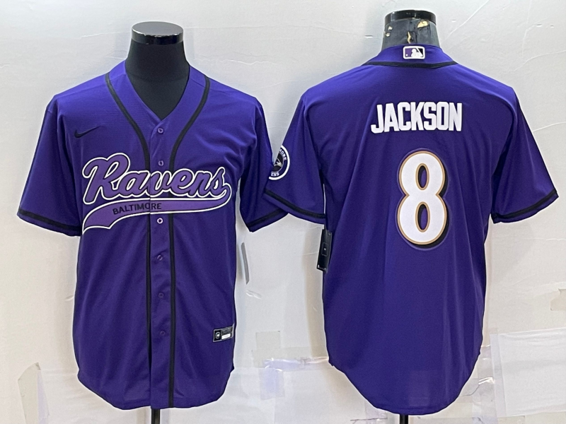 Men's Baltimore Ravens Lamar Jackson Purple Game Jersey Joint Edition football jersey product view 1