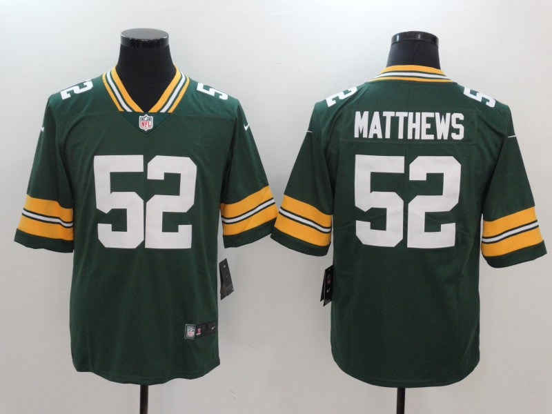 Men's Green Bay Packers Clay Matthews Green Game Player Jersey football jersey product view 1
