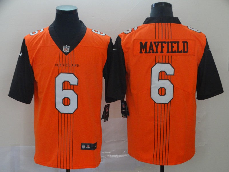 Men's Cleveland Browns Baker Mayfield Orange Game Jersey1 football jersey product view 1