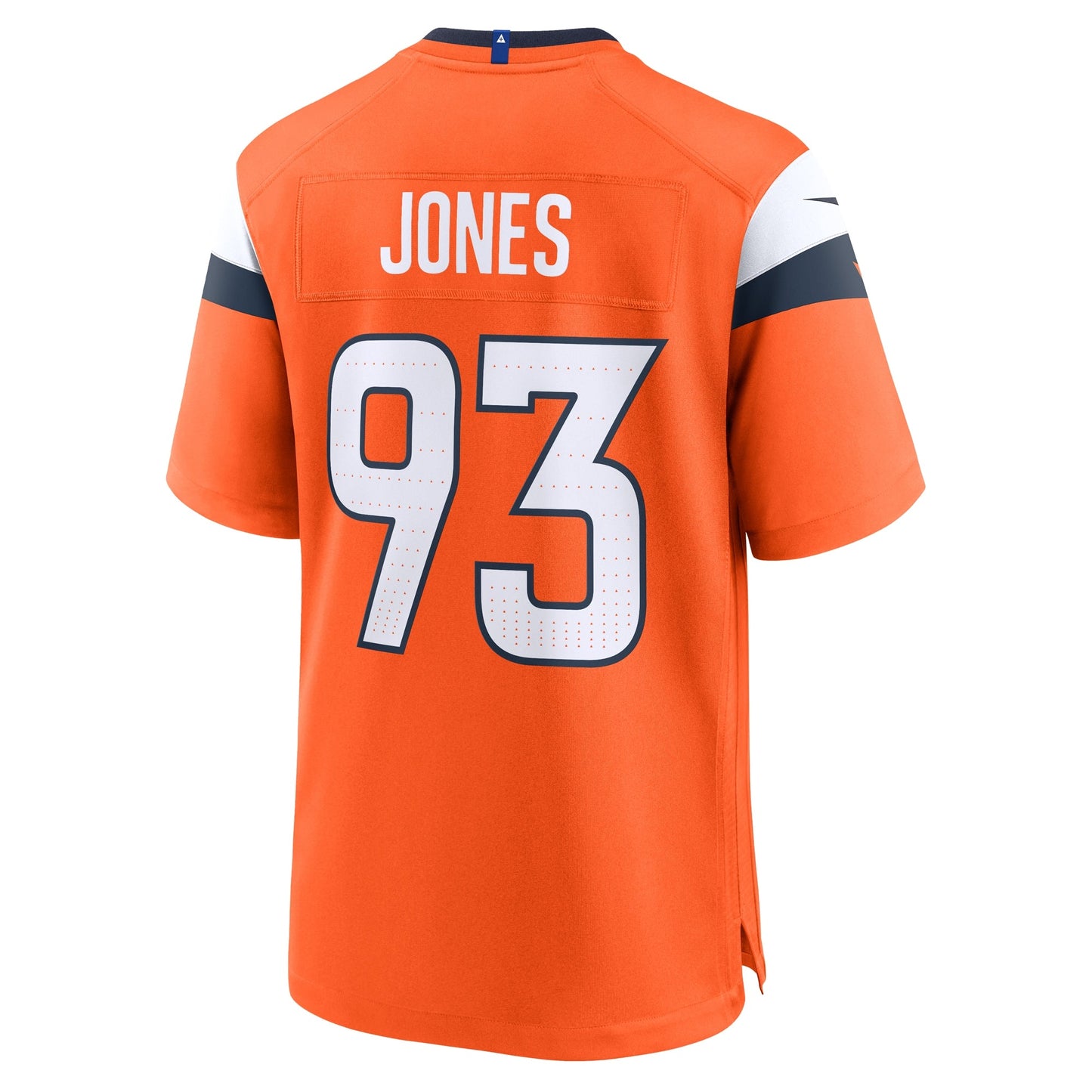 D.J. Jones Denver Broncos Team Game Jersey - Orange football jersey product view 3