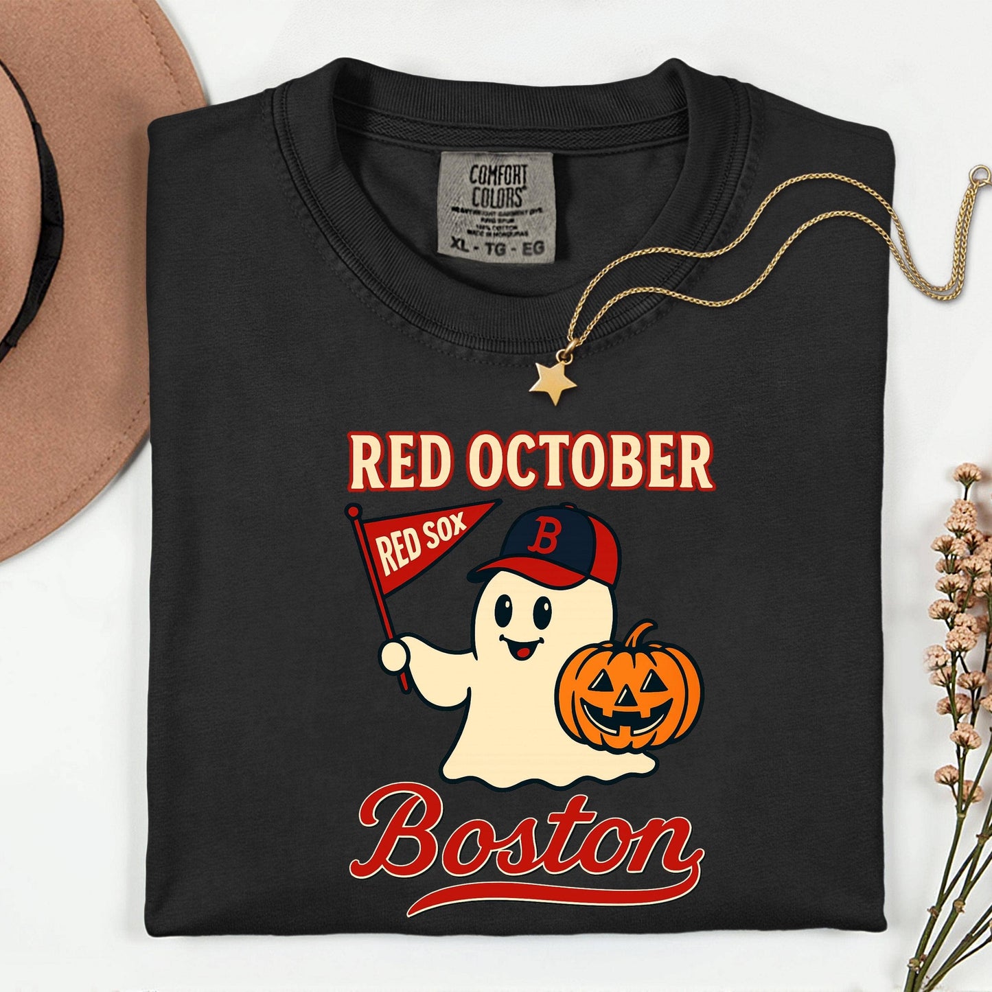 Boston Red October Halloween Ghost Shirt Unisex T-shirt, Sweatshirt, Hoodie, Long Sleeve Tee - T-Shirt, Sweatshirt, Hoodie