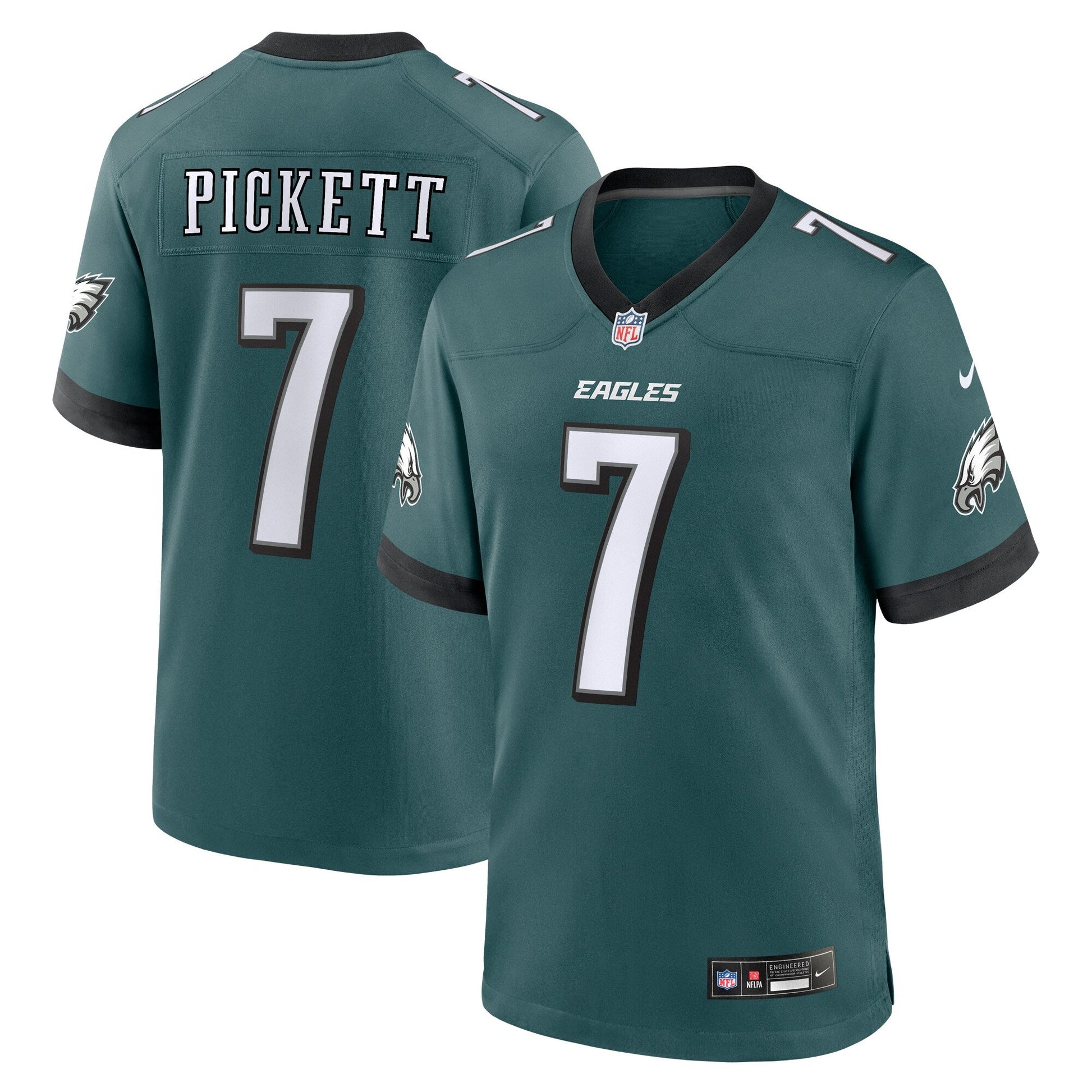 Kenny Pickett Philadelphia Eagles Game Jersey - Midnight Green football jersey product view 1