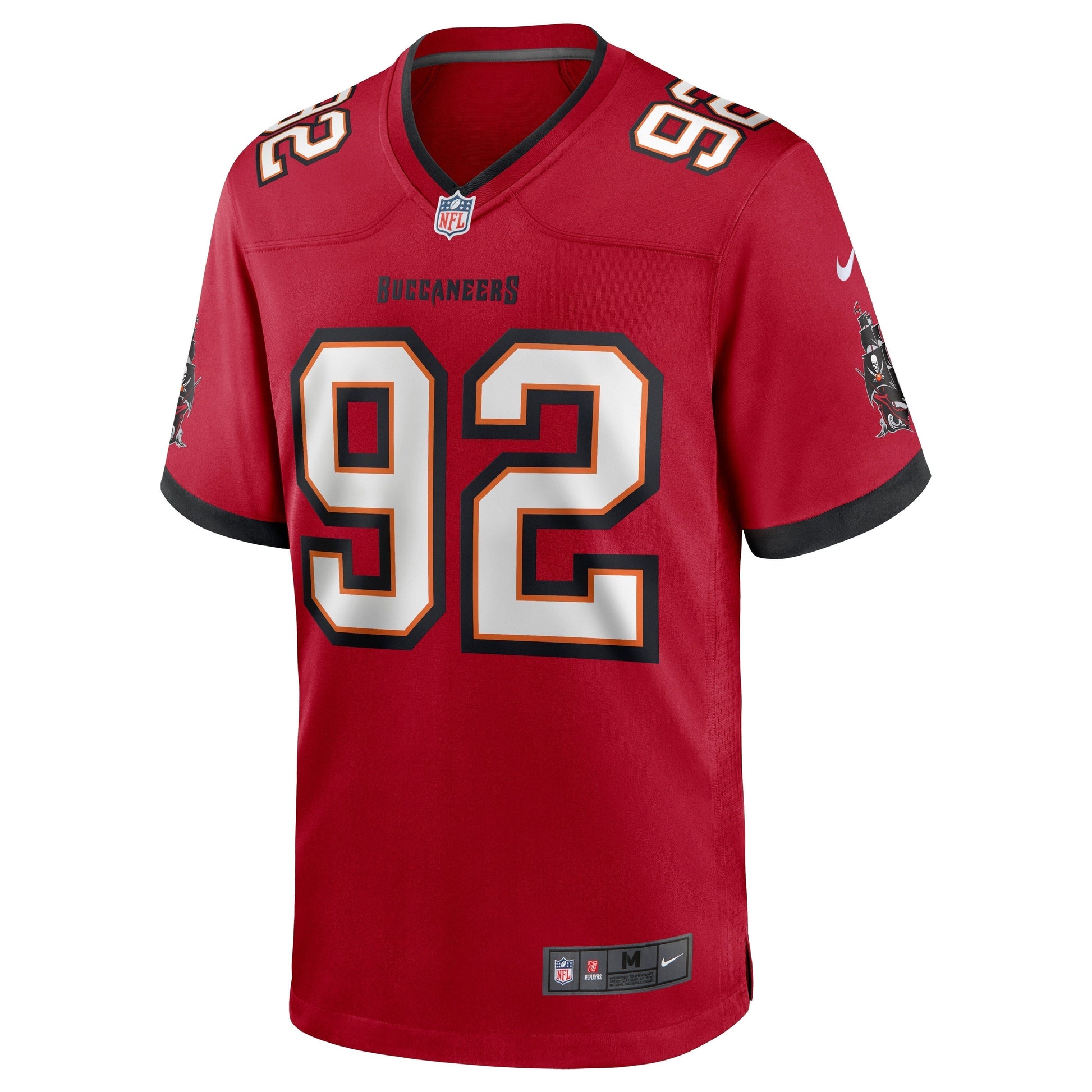 William Gholston Tampa Bay Buccaneers Game Jersey - Red football jersey product view 2