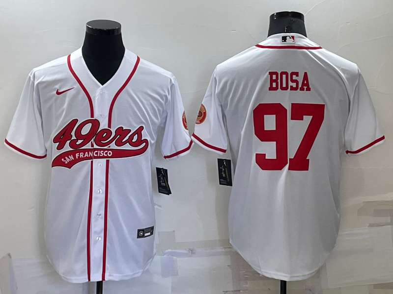 Men's San Francisco 49ers Nick Bosa White Game Jersey Joint Edition football jersey product view 1