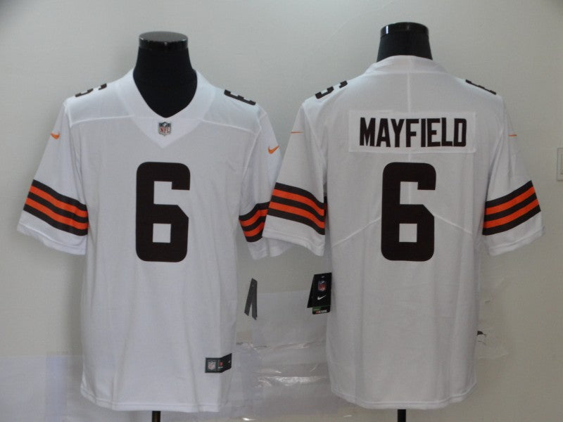 Men's Cleveland Browns Baker Mayfield White Game Jersey football jersey product view 1