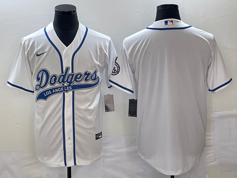 Men's Los Angeles Dodgers White Blank Jersey Joint Edition baseball jersey product view 1