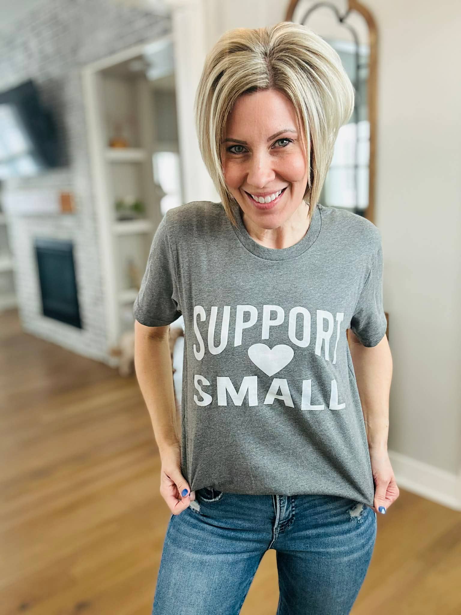 New Shop Small Heart Grey Tultex $9 Graphic Tee Unisex T-shirt, Sweatshirt, Hoodie, Long Sleeve Tee - T-Shirt, Sweatshirt, Hoodie
