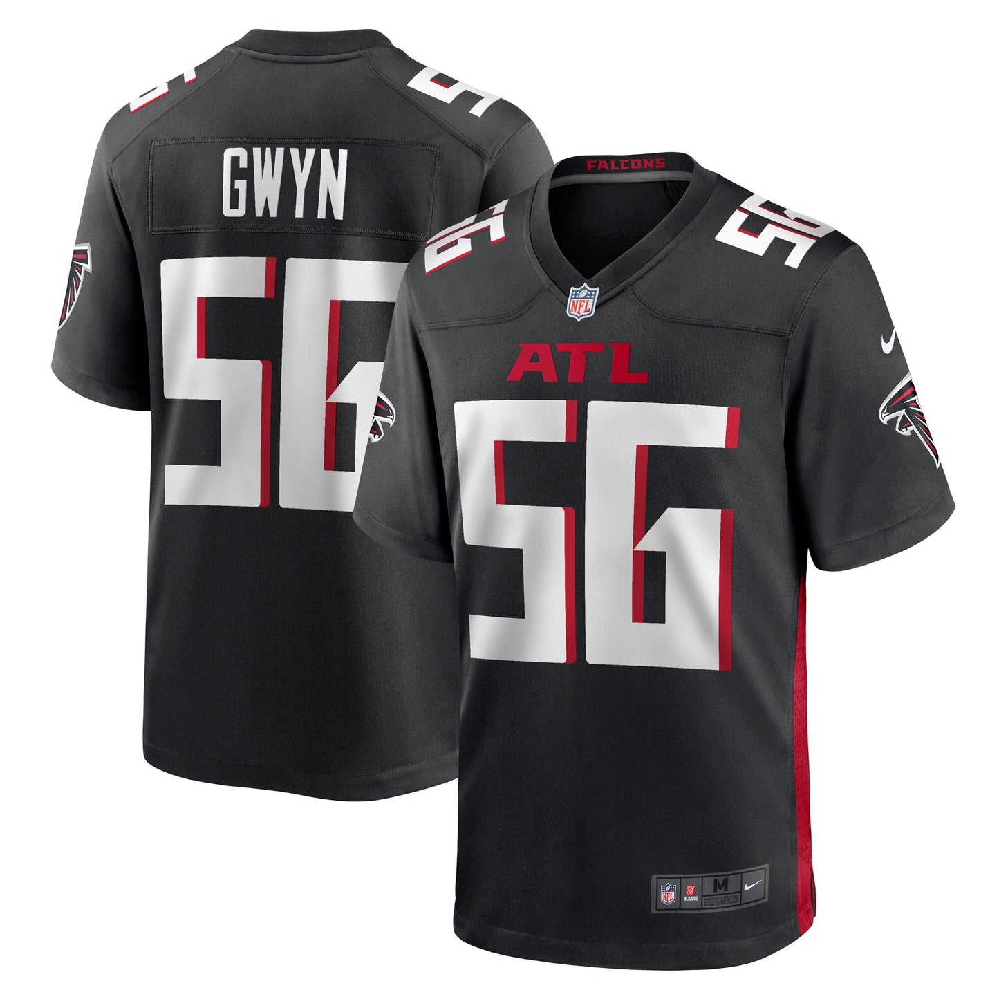 Jovaughn Gwyn Atlanta Falcons Team Game Jersey - Black football jersey product view 1
