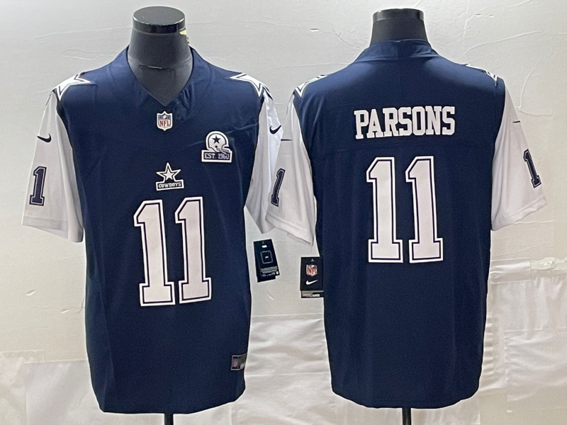 Men's Dallas Cowboys Micah Parsons #11 Navy Game Jersey1 football jersey product view 1