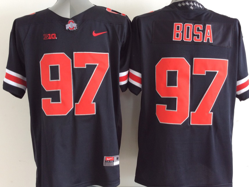 Men's Ohio State Buckeyes Joey Bosa Black Player Game Jersey sports jersey product view 1