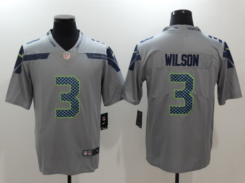 Men's Seattle Seahawks Russell Wilson Gray Game Jersey football jersey product view 1