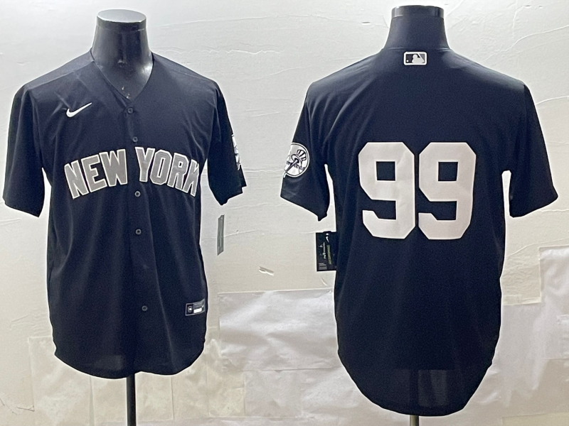 Men's New York Yankees Aaron Judge #99 Black Player Jersey baseball jersey product view 1