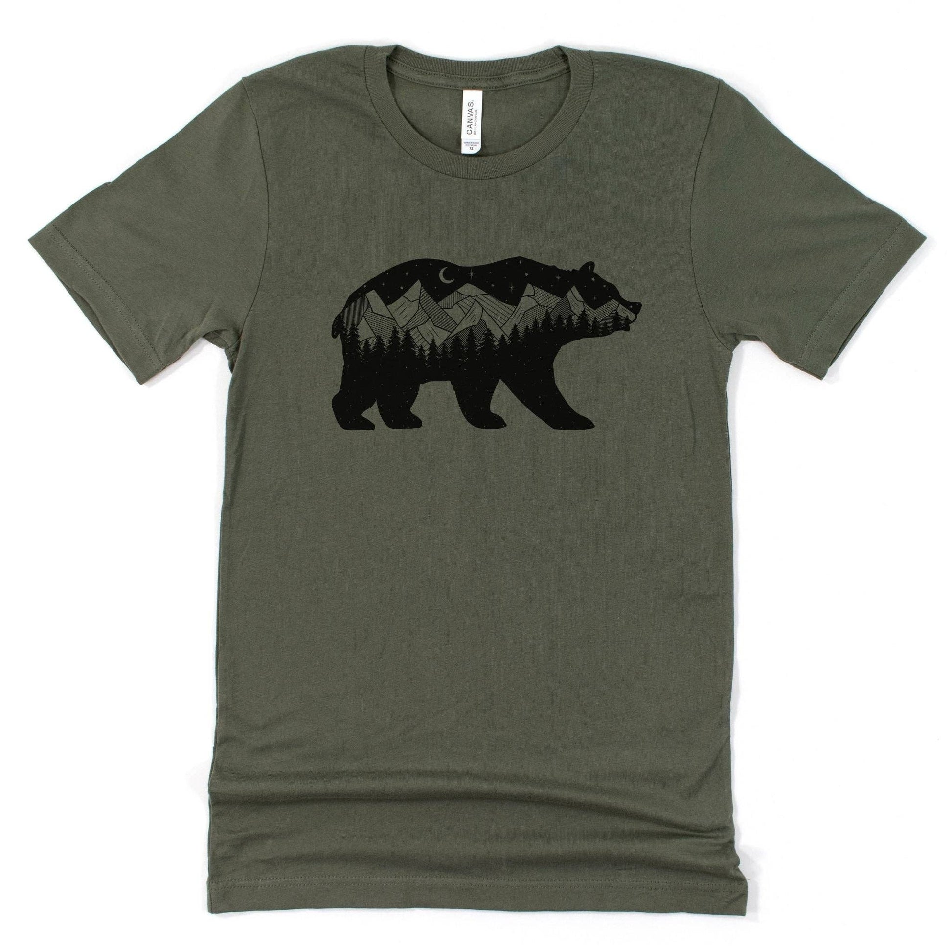 Midnight Forest Bear Graphic Tee 047 Unisex T-shirt, Sweatshirt, Hoodie, Long Sleeve Tee - T-Shirt, Sweatshirt, Hoodie