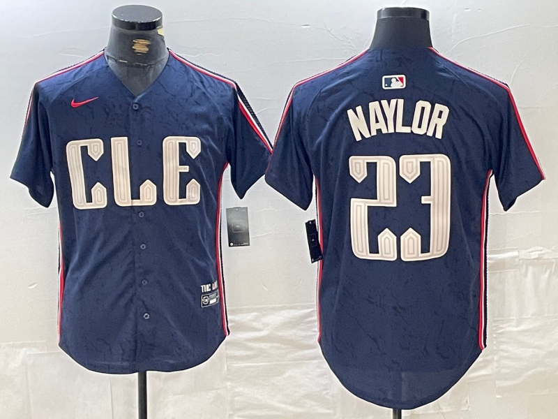 Men's Cleveland Guardians Bo Naylor Navy 2024 City Connect Limited Jersey baseball jersey product view 1